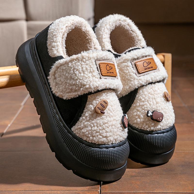 Fashion 2025 New Platform Winter Cotton Shoes Women Outdoor Thick Bottom Warm Plush Slippers Woman Comfortable Cute Non Slip Snow Boots