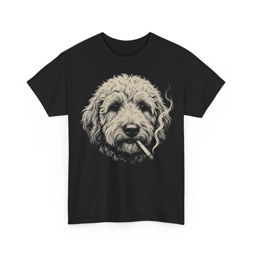 Dog Smoking Cigarette Funny Goldendoodle Meme Unisex TShirt Unisex T-Shirt S