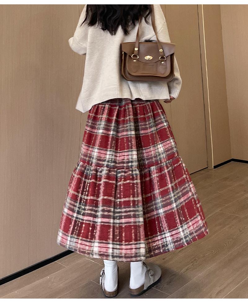 Women's High Waist Retro Plaid Skirt - Autumn/Winter 2026 Mid-Length Slimming and Trendy