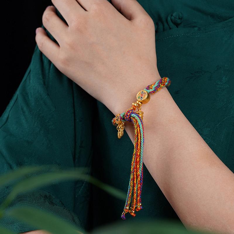 Vielseitiges handgewebtes Gebetsarmband für Damen Herren Mini tibetisch-buddhistisches Mantra Meditationsarmband Schmuckaccessoires Geschenke