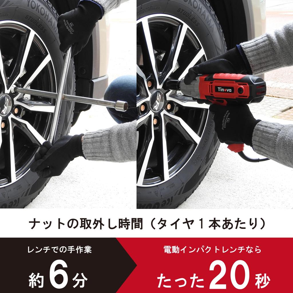 TINOVA Electric AC Impact 100V Household Power Tire Garage Wrench, Supply, Change, Stand-Alone Item, TEW-450