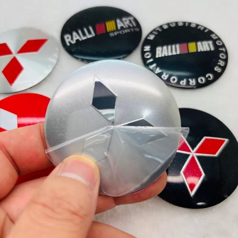 4Pcs Car Emblem Wheel Hub Center Cap Sticker Rim Badge Cover For Mitsubishi Eclipse Lancer Mirage Jinxuan Galant Mirage Montero