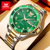 OPK Brand Men's Steel Strap Watch Dual Calendar Quartz Waterproof Night Light 8171