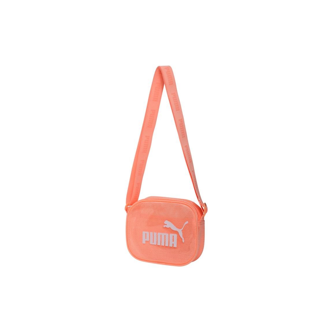 Puma Retro Style Big Logo Shoulder Crossbody Bag Women Bags Peach-Pink 078735-02 Peach Pink