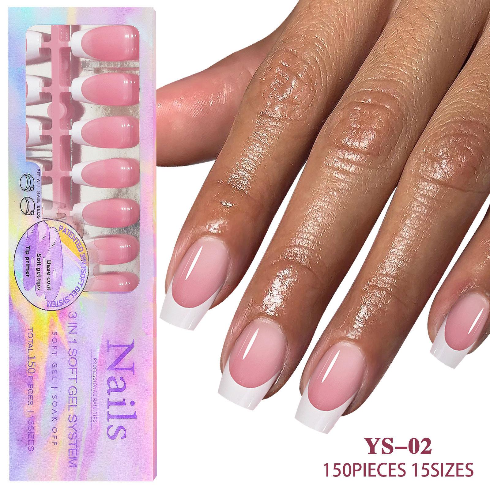 

New Markless Wearable Nails Detachable Nail Art French Wearable Nail Art Fake Nail Patch