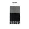CEENIU Winter 100% Wool Plaid Tassel Scarf
