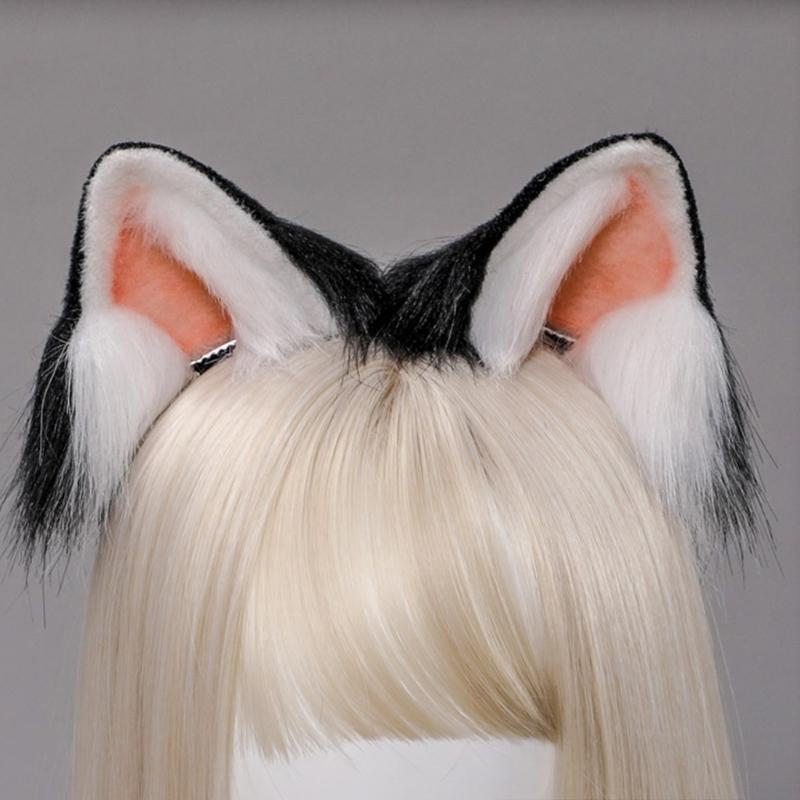 Animal Cosplays Headband Furry Ears Hair Accessories Hair Clip for Women Girls