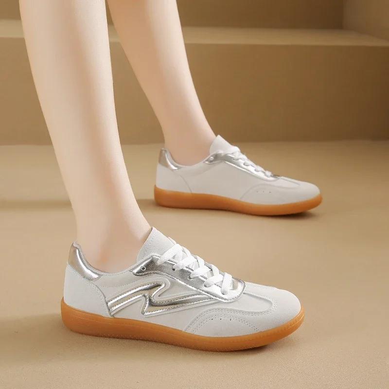 Fashion Trendy Fashion Ethical Shoes Contrast Color Niche Casual Sneakers Flat Non-slip Shoes Women Zapatos Mujer Comfortable Super Soft
