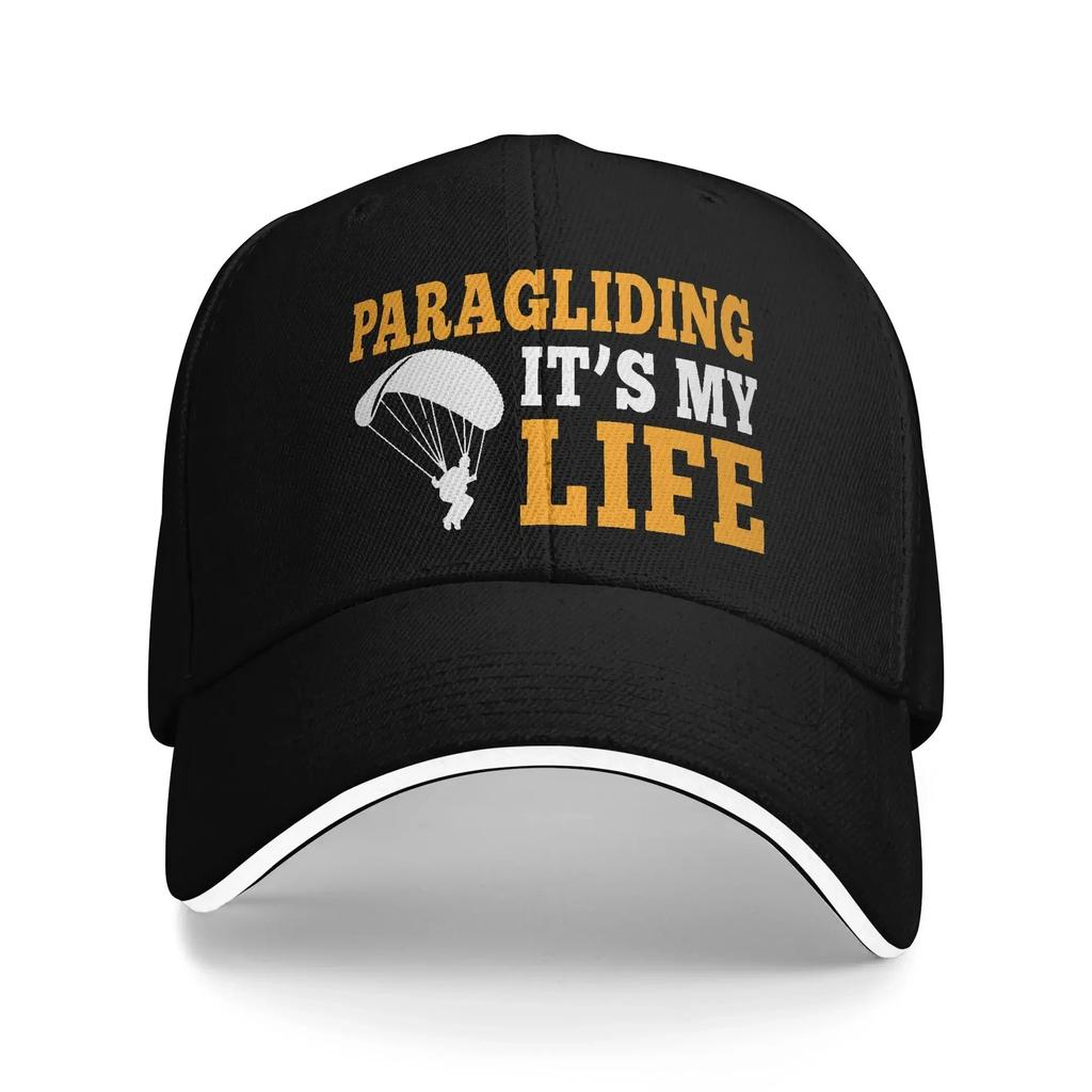 Eat Sleep Fly Paraglider T Shirts for Men Cool Paragliding Sandwich Hat Hats Sports Cap Breathable Snapback Caps Baseball Cap
