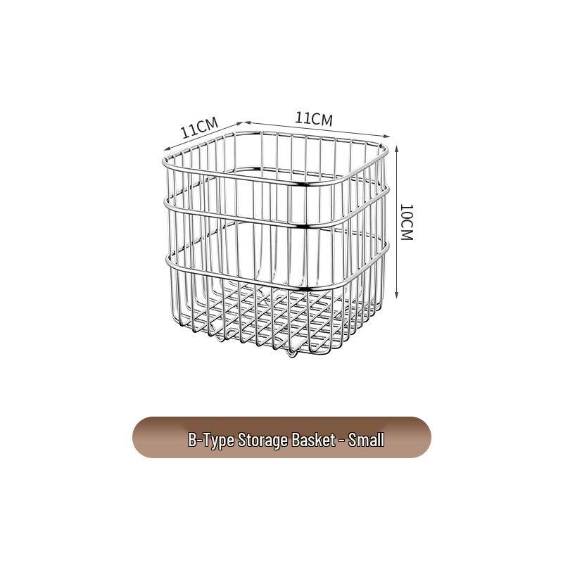 304 Stainless Steel Multi-Functional Countertop and Bathroom Storage Basket