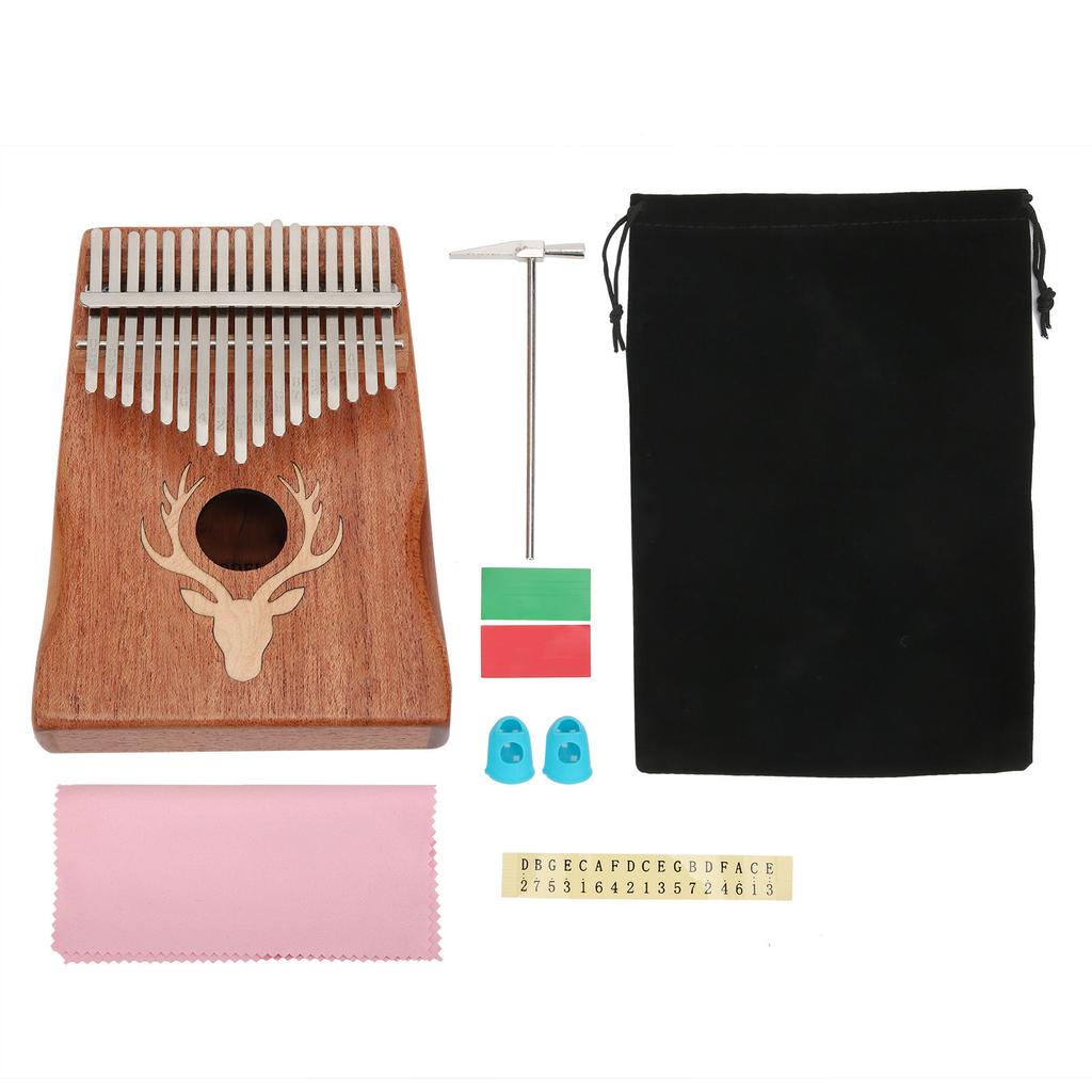 17 Key Kalimba Thumb Piano Mini Portable Musical Instrument Toy Birthday Gift SuppliesElk   Maple Inlay