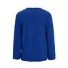 Women's Fashionable Solid Color Long Sleeved Single Breasted Pocket Round Neck Plush Jacket