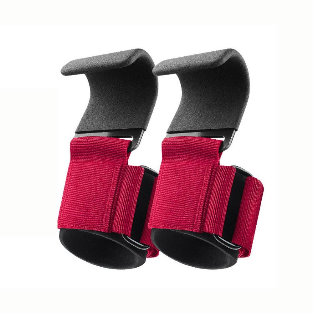 1 par de ganchos para levantamento de peso, ganchos de aço antiderrapantes, alças para levantamento de peso