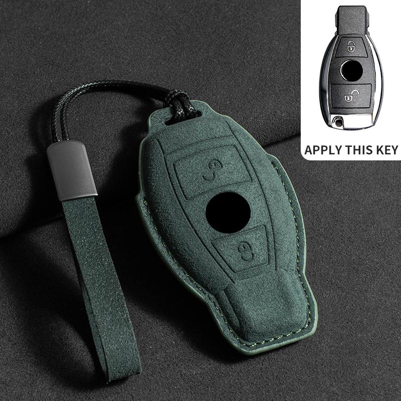 Suede Car Key Case Cover Shell for Mercedes Benz A C E S G Class W177 W205 W213 W222 X167 Amg Glc Cle Cla Glb Gls Car Key Bag