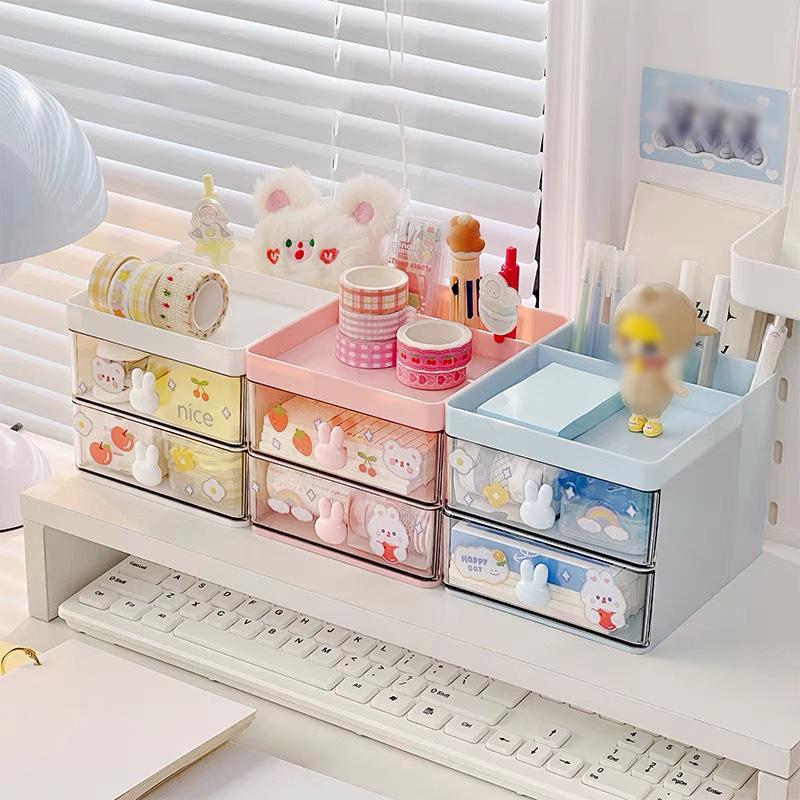High Aesthetic Stationery, Large Capacity Pen Holder Storage Box, Multifunctional Makeup Brush Storage
