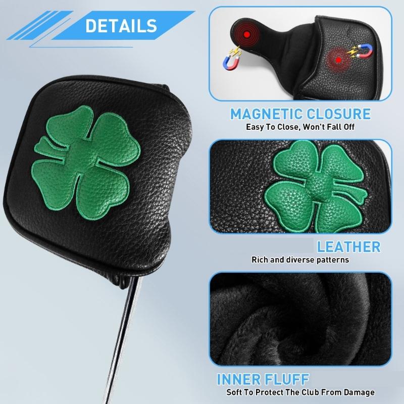 Leaf Pattern Golf Iron Club Head Cover Protection Sleeve Golf Rod Head Cases Waterproofs PU Golf Club Head Cover