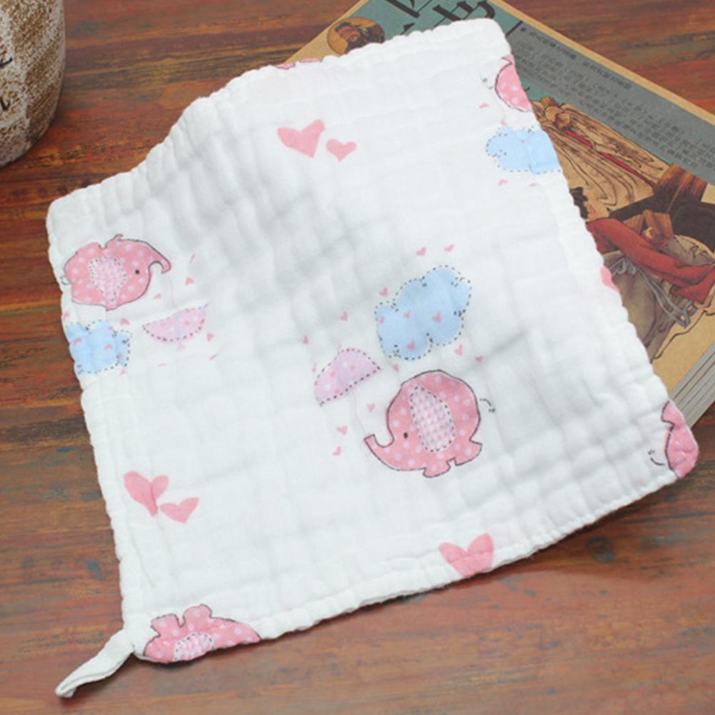 2PCS 6-layer Washed Gauze Square Face Towel for Shower 25*25CM