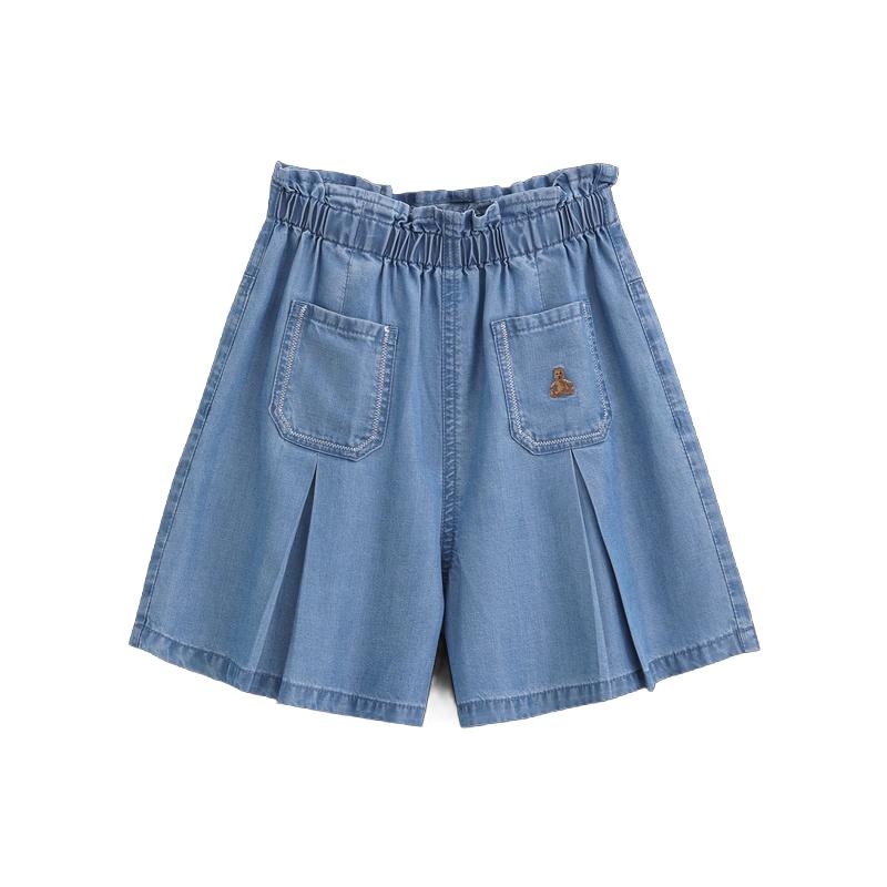 Джинсовые шорты GAP для девочек из лиоцелла Tencel с принтом мишек 150 cm (12-13 years)