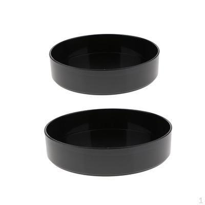 2 Pieces Plastic Round Ikebana Suiban Vase Pot Bonsai Flower Container Black 23/28cm