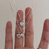 Vertical Diamond Inlaid Mini Love Necklace with Versatile Heart Shaped Zircon Collarbone Chain