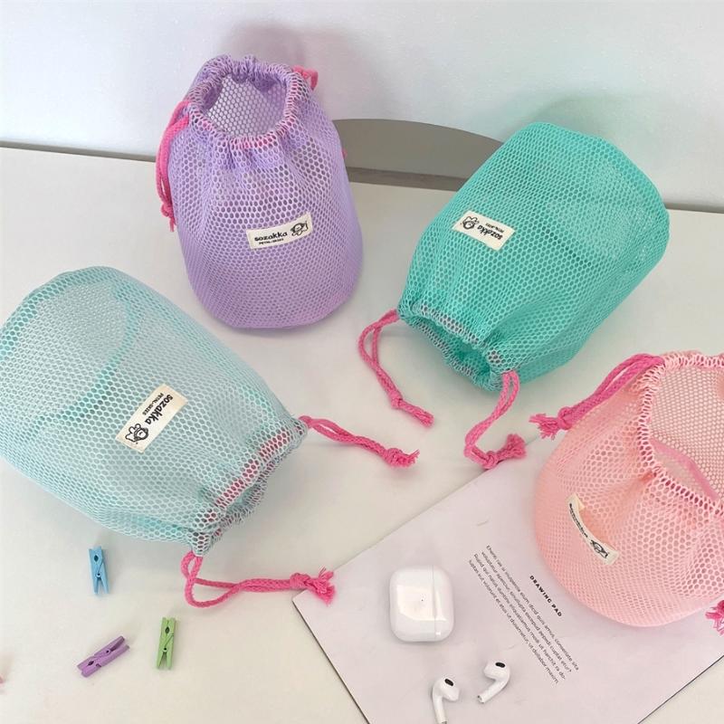 Netz Große Kapazität Kordelzugtasche Make-up Toilettenartikel Aufbewahrungstaschen Reise Waschen Körper Dusche Organizer Kosmetik-Organizer