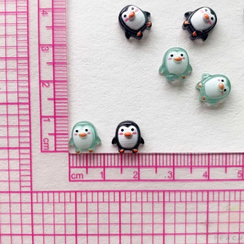 100pcs Cute 9mm Resin Mini Penguin Series Flat Back Stone Figurines DIY Wedding Scrapbook Accessories
