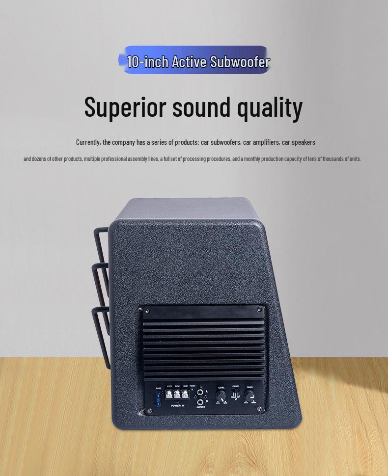 10-Inch Active High-Power Car Subwoofer for Audio Modification