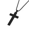 Stainless Steel Pearl Chain Necklace: Simple European & American Style, Cross Design, Ideal as a Festival Gift