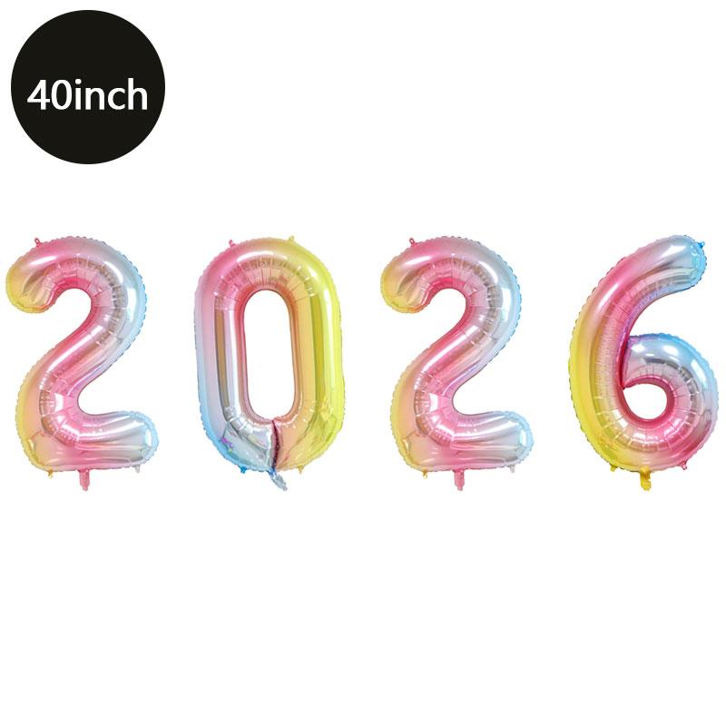 40Inch Big Foil Birthday Balloons Helium Number Balloon 2026Happy New Year Wedding Party Decorations Shower Large Figures Globos