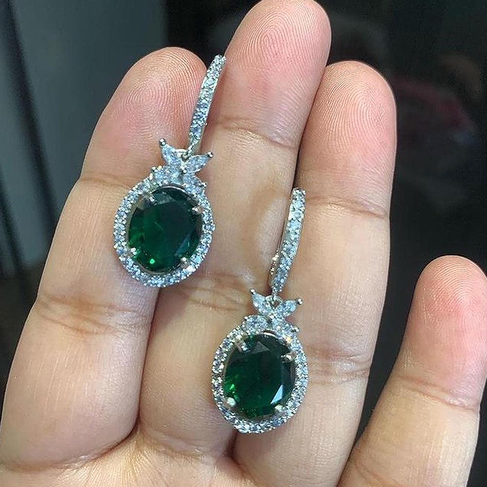 Cao Shi Luxury Multi-Color Gemstone Zircon Earrings for Women