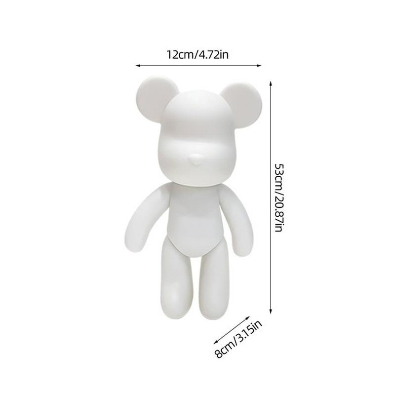 New DIY Paint Fluid Animal Bear Rabbit Lucky Dragon White Hand Painted Home Decoration Doll Toy Statue Deposit Can Handmade Gift