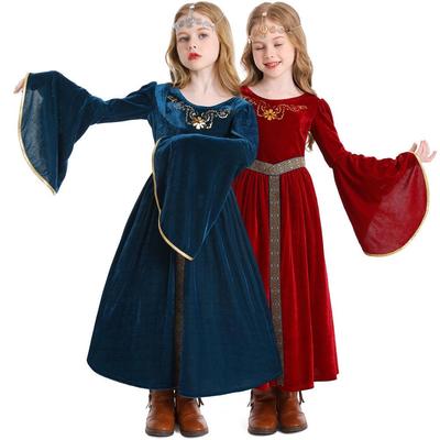 Costume Retrò Medievale per Bambini per Halloween - Ballo a Palazzo con Maniche a Trombetta
