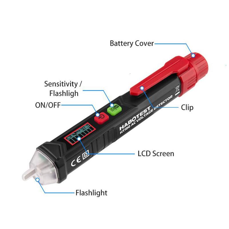 Digital 12-1000V AC Voltage Detectors Non-Contact Tester Pencil Voltmeter Intelligent Alarm Meter Auto Volt Current Electric