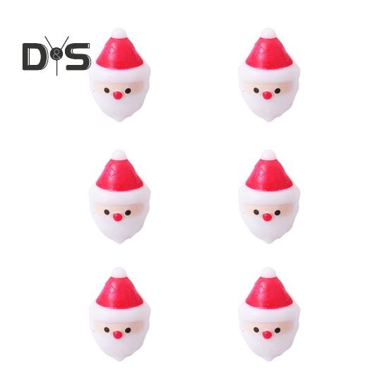 6/24Pcs Christmas Ring Holiday Party Finger Lights Santa Snowflake Tree Snowman Reindeer Glowing Ring Festive Light-up Toys
