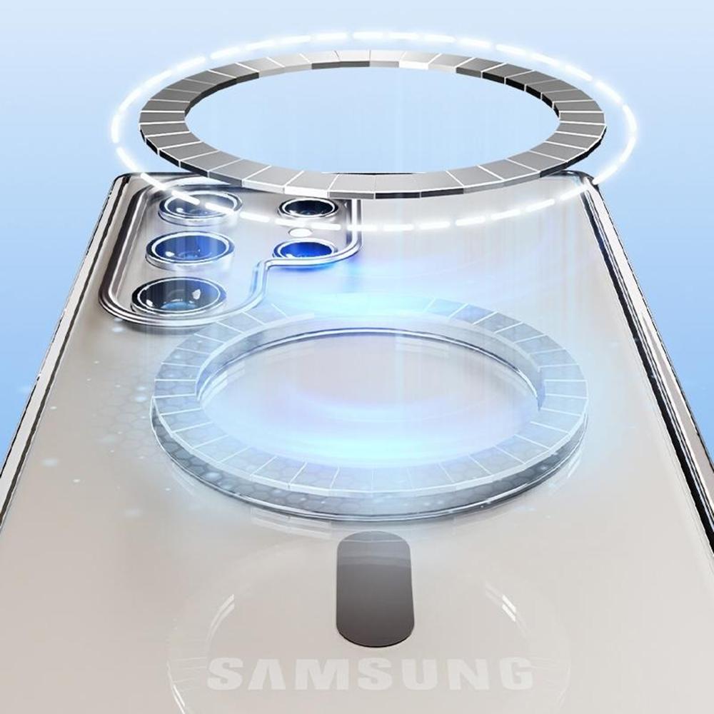 Capa magnética ultrafina IMD transparente PC+TPU para Samsung Galaxy S24, capa traseira à prova de choque e airbag