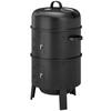 3-in-1 Vertical Charcoal Smoker with 2 Grill Grates, Built-in Thermometer, Adjustable Vent, 2 Doors