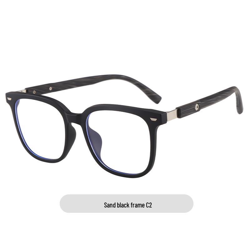 Wood Grain TR Rice Frame Glasses - Unisex, Anti-Blue Light, Student Myopia Glasses
