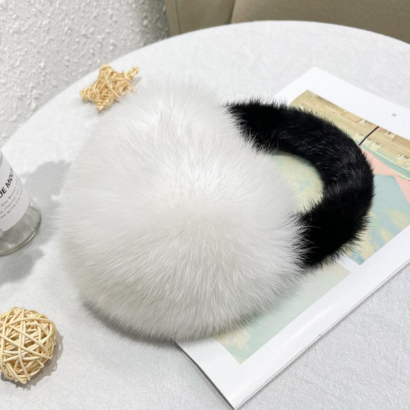 Factory Custom Real Fox Mink Fur Earmuffs Fashion Colorful Warm Ear Cover Women Girls Fur Ear Warmer for Ski Earflap
