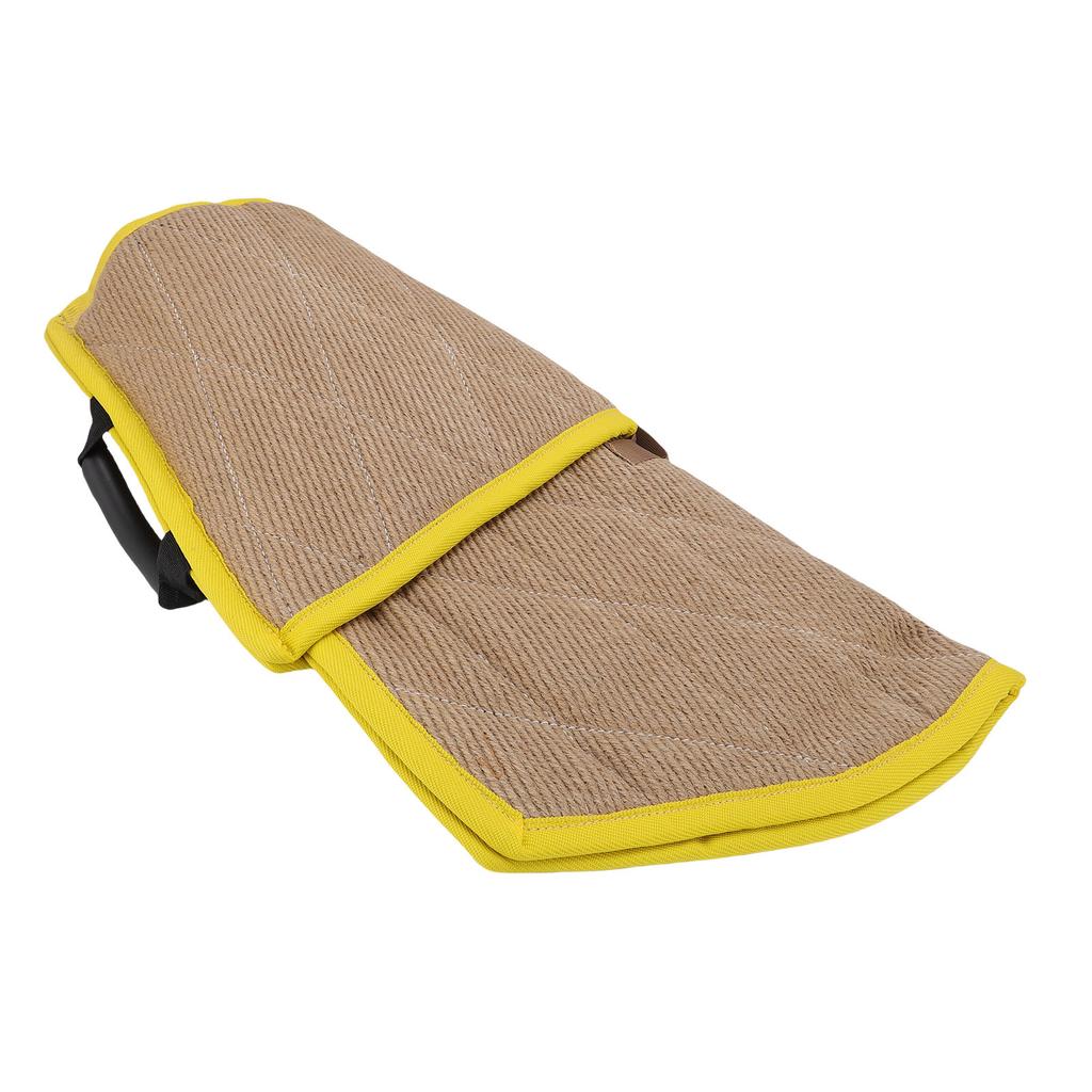 Dog Bite Sleeve, Jute Yellow Robust Arm Doggy Training Equipment with Strap for German Shepherd Malinois, Large Breed Dog,