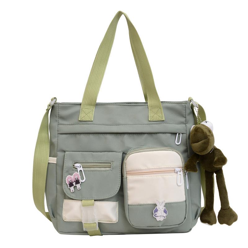 Large capacity bag female messenger ins wind Japanese college students class shoulder bag versatile literary tote bag