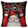 Christmas Celebration Pillow Elk Snowman Festive Cushion Cover Red Sofa Back Cushion Pillow Cover