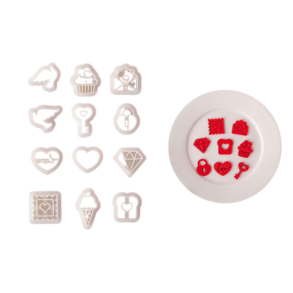 Valentines Clay Cutters for DIY Earrings Jewelry Making Keys Heart Clay Cutters Practical Lock Clay Earrings Cutters