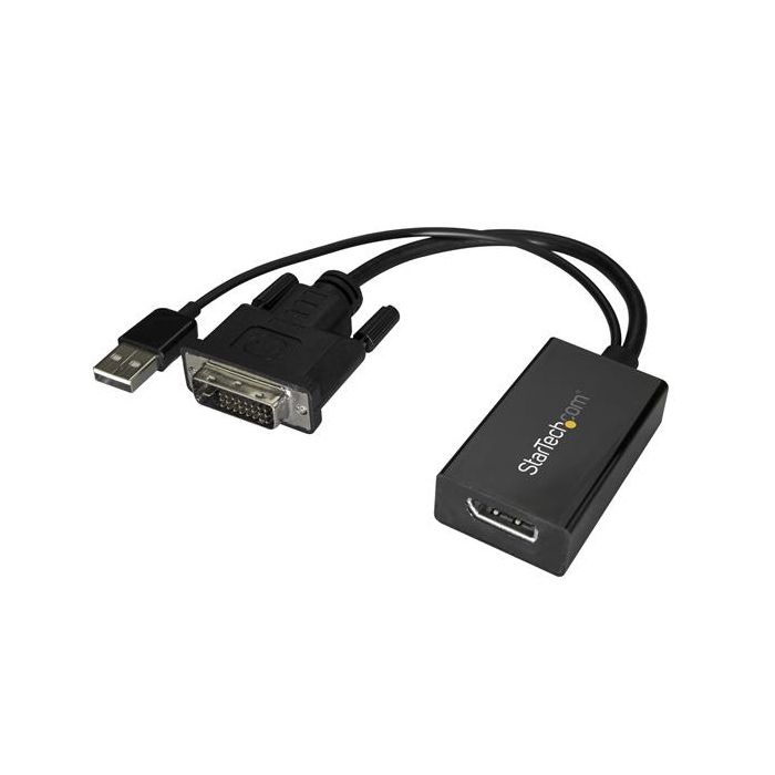 Adaptateur vidéo DVI vers DisplayPort - STARTECH - 1920 x 1200 - Plug and Play - Alimentation USB - Noir