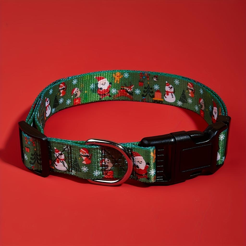 Pet Christmas Collar Dog Supplies Walking Dog Leash Chest Harness Pet Accessories Print Santa Claus Dog Collar