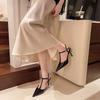 pointed head shallow mouth high heel women's sandals new one-word buckle bag head hollow thin heel high heel sandals women