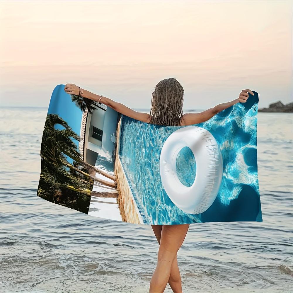 Vibrant Tropical Printed Microfiber Beach Towel Quick Dry Breathable Lightweight Towel for Swimming Pool Beach Summer Relaxation