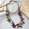 Trendy Bohemian Necklace with Coconut Shell and Wood Beads Colorful Designs for a Unique Fashion Statement Pieces