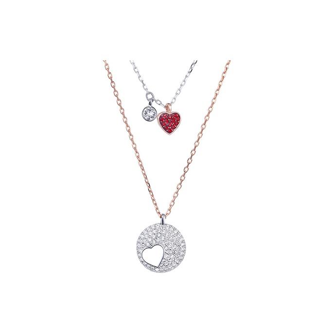 Swarovski Crystal Wishes Heart Set Necklace Women necklace 5255351 Box (Random Color)