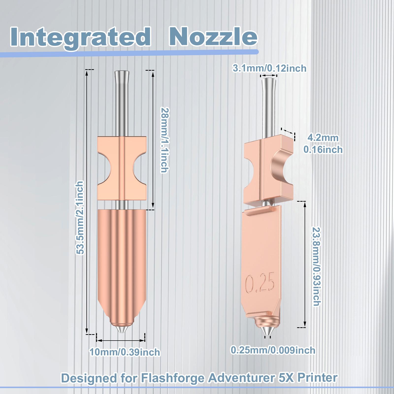 

Интегрированное сопло Adventurer 5X для 3D-принтера Flashforge AD5X Экструдер Горячий конец Нагревательный блок Деталь 0.25 0.4 0.6 ММ Печатающая головка