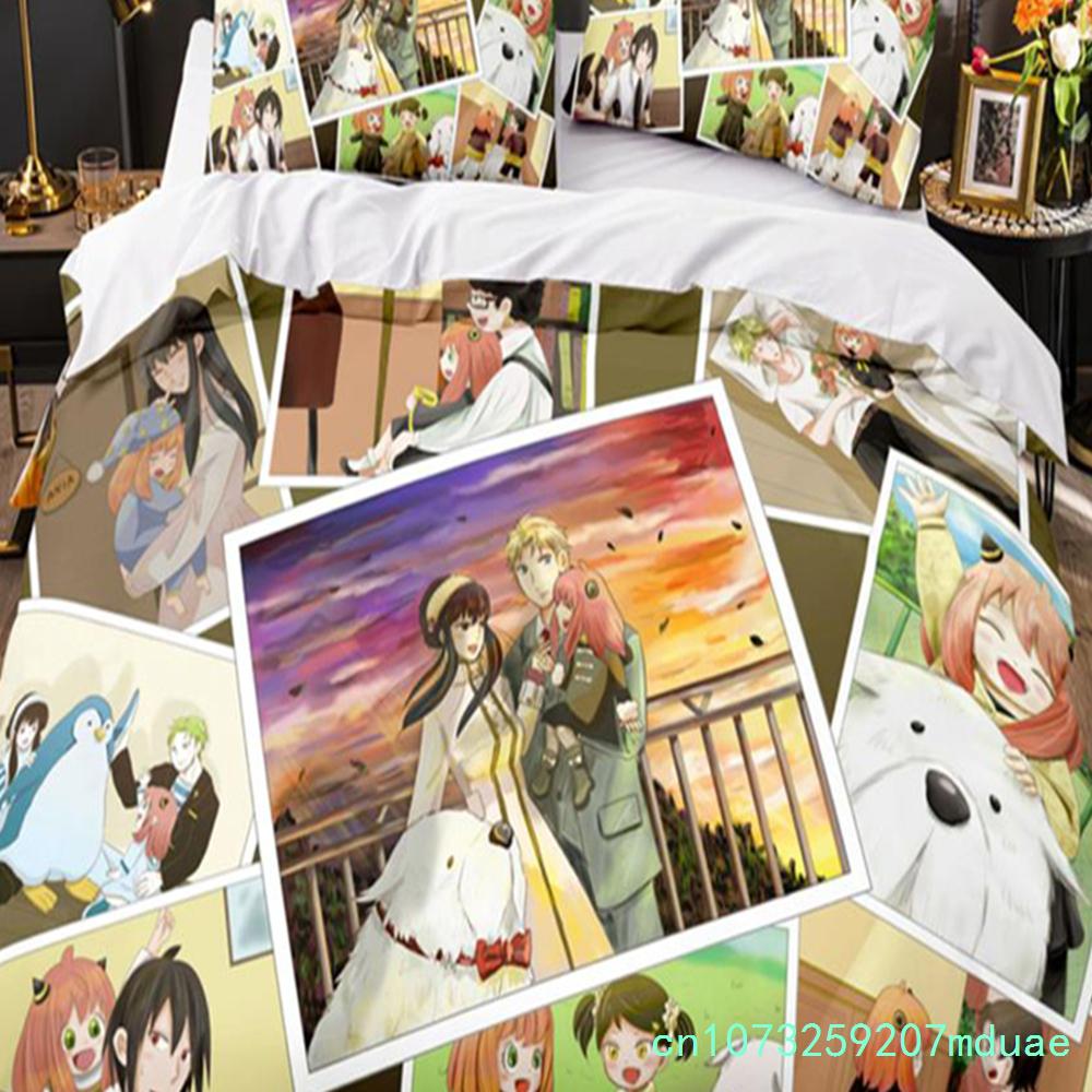 New SPY×FAMILY Anime Comforter Bedding Sets 3Pcs Cartoon Duvet Cover Pillowcase Full Size Queen King Quilt Cover Single Double